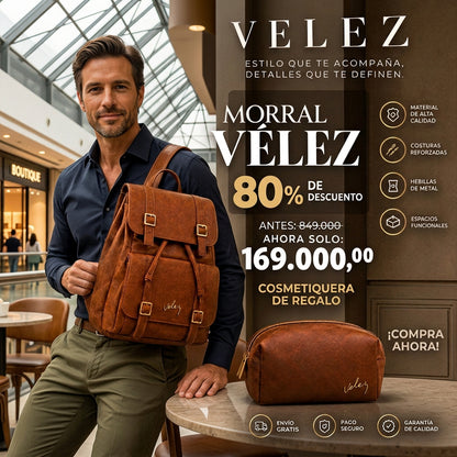 Morral Vélez de Cuero - Lote Exclusivo Con 80% OFF + Cosmetiquera de Regalo